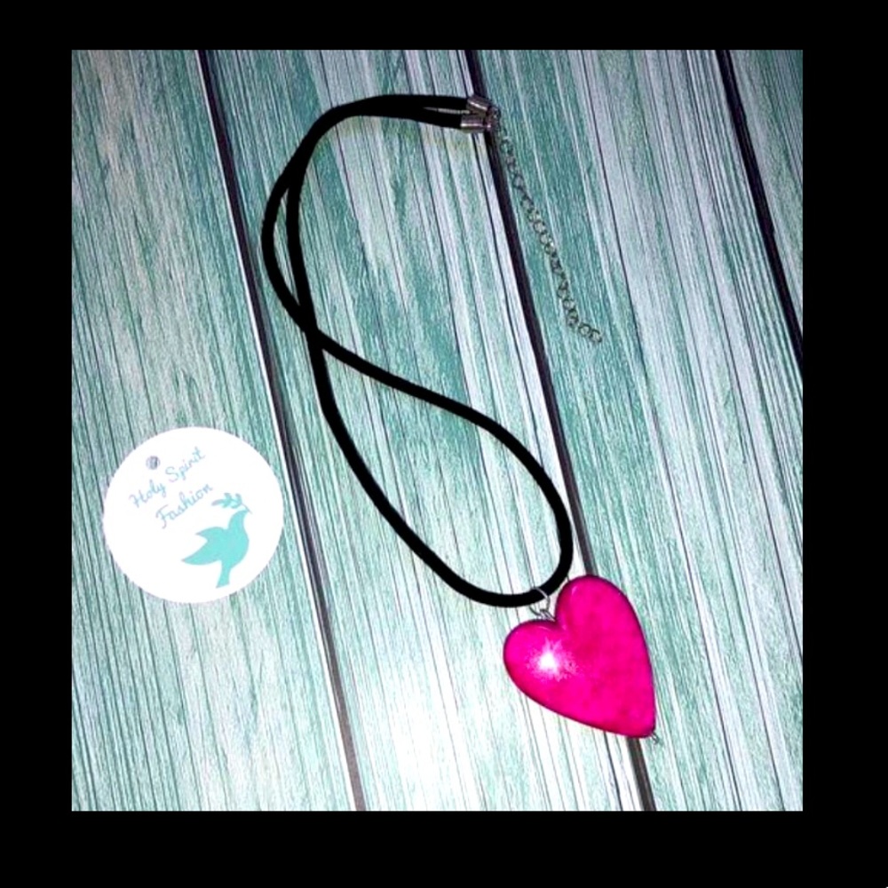 Fuchsia Heart Necklace
